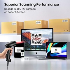 Barcode Scanner with Stand, Bluetooth and Wired Barcode Scanner, Inventory…