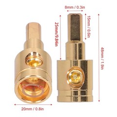 Fydun 2pcs 0GA Wire Reducer Terminal Connector 1/0 Gauge to 4 Gauge Wire Redu…