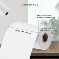 2 1/4″ X 50′ Thermal Paper (50 Rolls), BPA Free Receipt Paper, 58Mm Thermal R…