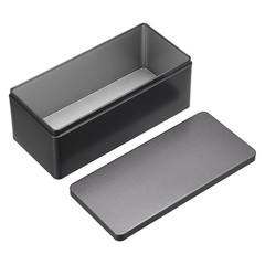 Metal Cash Box Black Money Holder Rectangular Storage Tin 7.3in Organizer