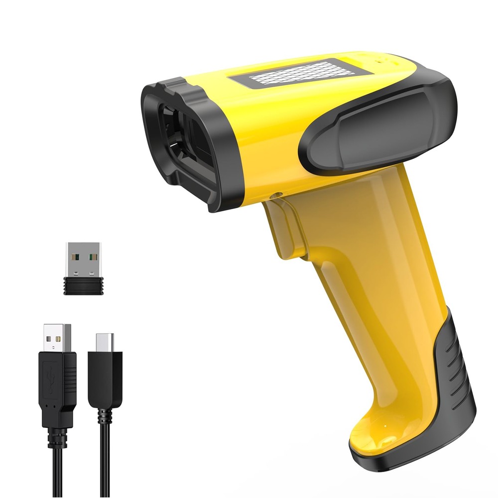 2.4GHz Wireless Bluetooth Handheld 1D 2D Barcode Scanner USB Laser Gun Retail