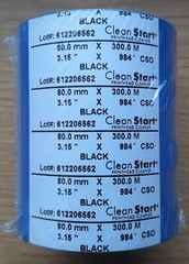 THERMAL TRANSFER RIBBON W/CLEAN START PRINTHEAD CLEANER 3.15″ WIDE X 984′ LONG