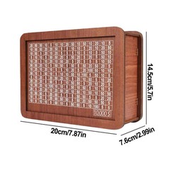 $10000 Money Saving Challenge Box Cash Vault Wooden Savings Box Cash Saver w/pen