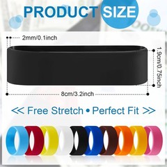 10 Pcs Rubber Cash Bands Money Bands for Cash Elastic Silicone Rubber Wallet Col