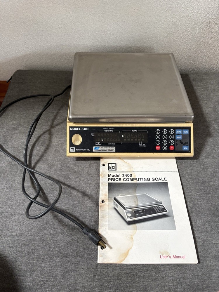 National Controls Commercial Electronic Scale Model 3400 For Parts/ Repair