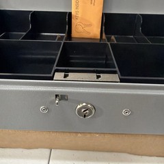MMF INDUSTRIES HEAVY GAUGE STEEL CASH BOX & TRAY GRAY SUPER –