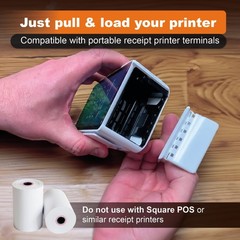2 1/4 x 50 Thermal Paper Roll for Square Terminal, Clover Flex, Dejavoo Z8 Z9…