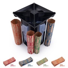 4-in-1 Coin Counter and Sorter Tube Set with Holder,Piggy Bank Penny Nickel…