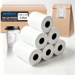 Sticky Thermal Receipt Paper Rolls 3 1/8”(80mm) x 170’ For Epson TM-L90