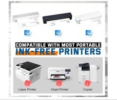 Thermal Printer Paper 8.5”x11” US Letter Size, 4 Rolls BPA free Quick-Dry Ther