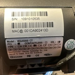 SHIPS FREE Dejavoo V8 Credit Card Terminal With VEGA5000 Base + Cords Powers On