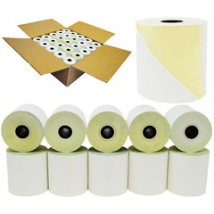 2 Ply Carbonless Rolls (50 Rolls) 3 X 95 Feet, White/Canary Kitchen Printer Roll