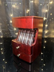 MAGNIF Deluxe Coin Sorter Wood CLASSIC CHERRY Box Lid Tubes Drawers