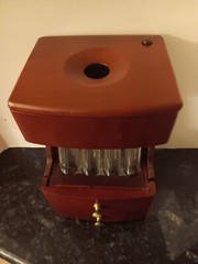 MAGNIF Deluxe Coin Sorter Wood CLASSIC CHERRY Box Lid Tubes Drawers