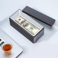 Metal Cash Box Money Holder, Black Single Row Tray Organizer 7.28″x3.35″x2.76″