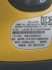 Symbol LS3578 FZ Wireless Bluetooth 1D USB Barcode Scanner w/ Battery & Cradle