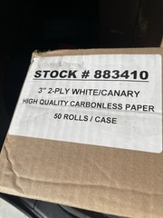 2 Ply POS/Cash Register Rolls, 3″X 90 Feet, White/Canary, 50 rolls (07706)