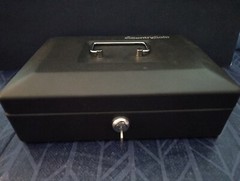 Sentrysafe Money Safe Cash Box with Money Tray and Key Lock, 0.21 Cubic Feet, 3.
