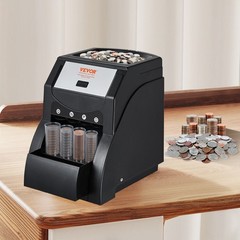 VEVOR USD Coin Sorter Coin Wrapper and Roller 230 Coins/min 4 Coin Tubes