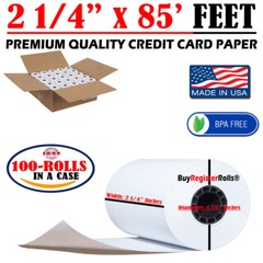 2 1/4″ X 85′ FT 100 ROLLS THERMAL PAPER CREDIT CARD ROLLS **SAME DAY SHIPPING**