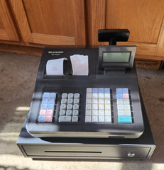 Sharp XE-A507 Electric Cash Register With Drawer NO KEY TESTED Business Black