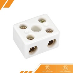 2Way Ceramics Terminal Block High Temp Porcelain Ceramic Connectors 39×31.5x23mm
