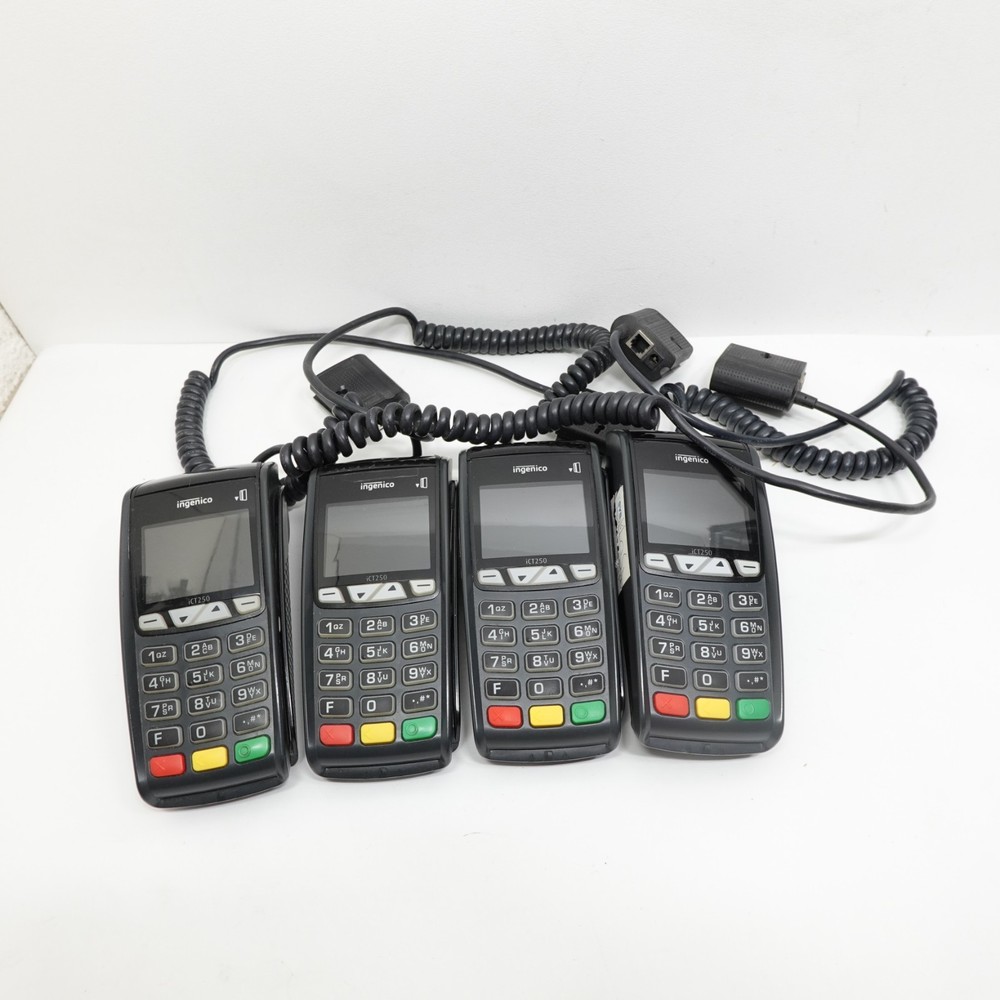 Lot of 4 Ingenico iCT250 Credit Card Terminals ICT250-USPHX05A Untested
