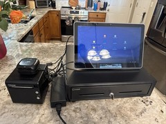 Complete Toast System Toast Flex POS Tt200 Dual Screen W/ Cash Drawer & Printer