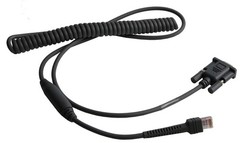 RS232 Cable; DB9F, Coiled, 9ft, Dark Grey (New)