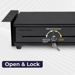Cash Register Drawer Black 13″ 4 Bill 5 Coin Tray Key-Lock 12-24V RJ11/RJ12