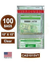 Tamper Evident Bank Deposit Bags 10″ x 15″ Clear, Serialized w/Barcode, 100 Bags