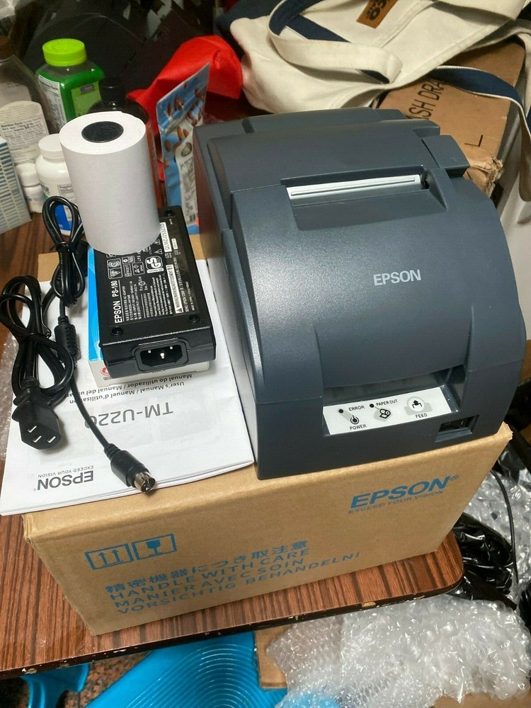 EPSON TM-U220B Ethernet KITCHEN RECEIPT POS PRINTER POWER SUPPLY Auto-Cut