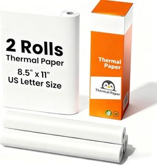 Portable 2-Pack 8.5×11 Thermal Printer Paper – Inkless & Quick-Dry Solution