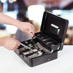 Cash Box with Money Tray and Combination Lock Metal Money Box for Cash Register