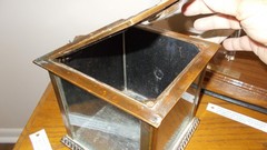 NCR NATIONAL BRASS AND BRONZE GLASS RECEIPT CASH BOX W KEY WORKING