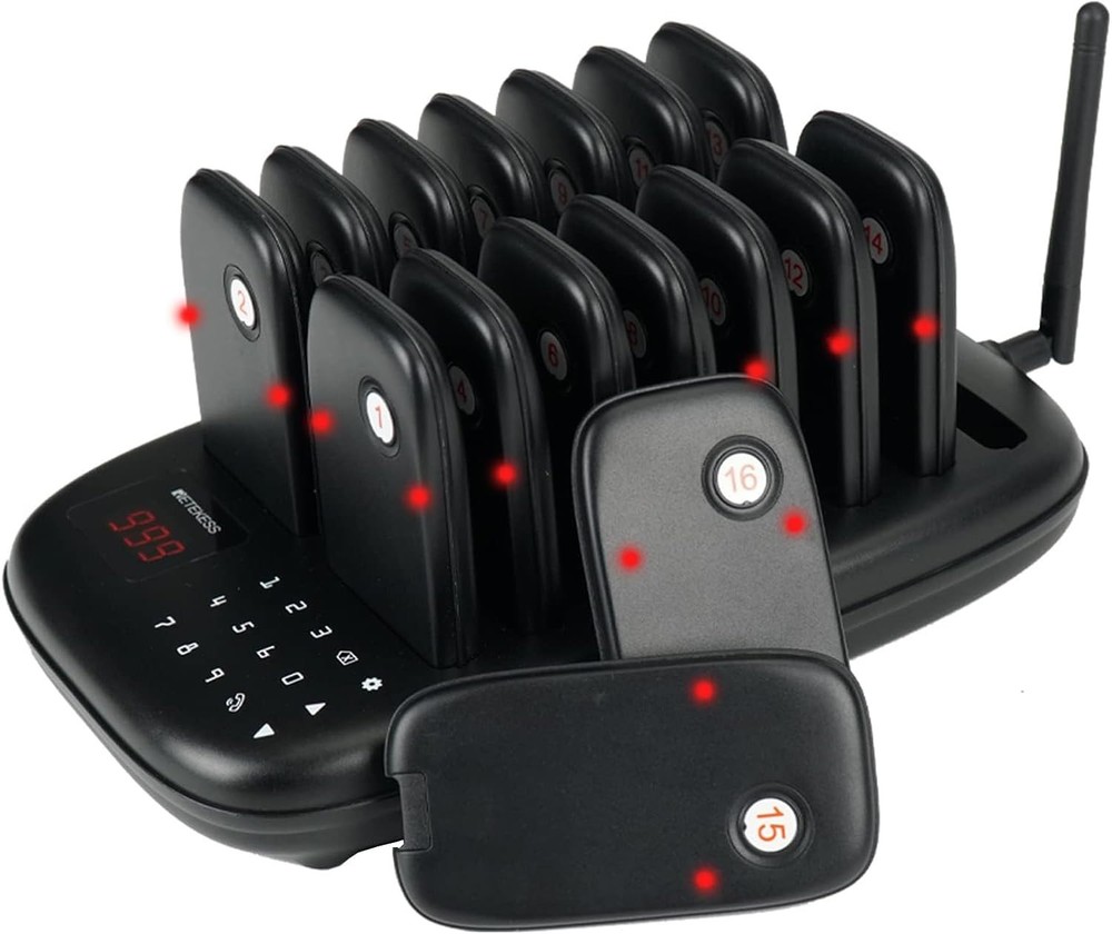 Retekess TD175 Restaurant Pager System, Pagers For Restaurant, 16 Beepers
