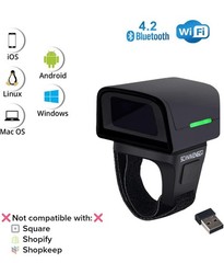 1D 2D QR Ring Barcode Scanner – Wearable Mini Bluetooth Wireless Finger Reader