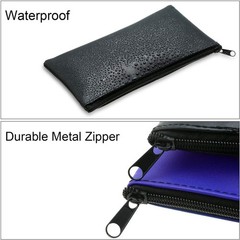 Zipper Bank Bags, 4 Pack Money Pouch PU Leather Cash and Coin Large, Colorful