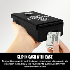 Winners Bank – Pocket Safe Cash Box for Gamblers with Key – Portable Metal Casin