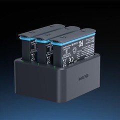 Yellow Electronic Device Docking Station Fast Charging for Three Batteries
