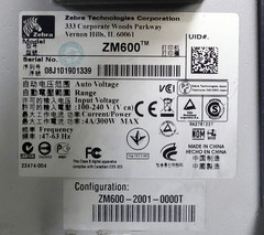Zebra ZM600 Industrial Barcode Thermal Label Printer ZM600-2001-0000T