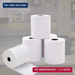 BAM POS 3″ x 150′ 1ply Bond Receipt Paper Rolls for Kitchen Impact Printers TMU2