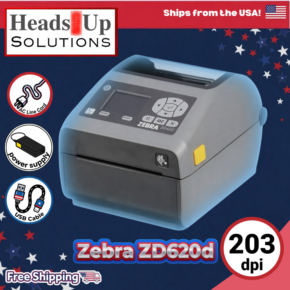 Zebra ZD620d Label Printer | 203dpi | AC Cord | USB Cable | Power Supply❗️🟦