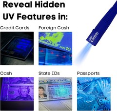 BioGuard Dual Counterfeit Money Detector Pen, UV Light Head Bonus Pack – Fak…