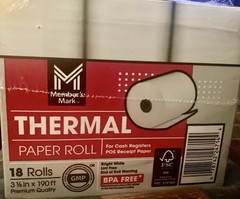 Member’s Mark Thermal Receipt Paper Rolls, 3 1/8″ X 190′- 16 Rolls