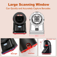 1D 2D Desktop Barcode Scanner, Omnidirectional USB Wired Hands-Free Barcode…