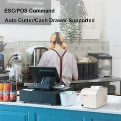 80mm Thermal POS Printer with Auto Cutter for Windows/Mac/Linux Compatibility