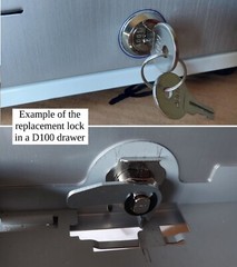 Cash Drawer Lock & Keys – Fits Clover D100 to Replace Codes A001 thru A200