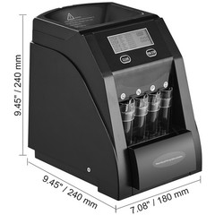 Uimoso USD Coin Sorter Wrapper Roller 150 Coins/min 4 Coin Tubes Store 200 Coins