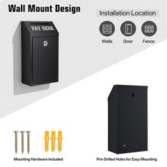 Sumerfnt Locking Cash Box with Slot, Metal Money Donation Lock Black